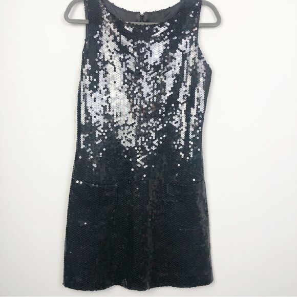 JEANETTE KASTENBERG | VINTAGE Black Fully Sequin Shift Dress Women’s Size 8 - Picture 1 of 9